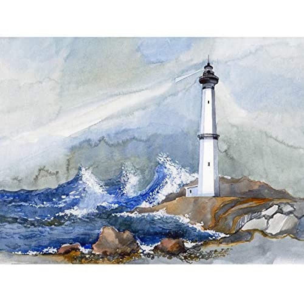 Wee Blue Coo Lighthouse Nautical Painting Art Print Canvas Premium Wall Decor Poster