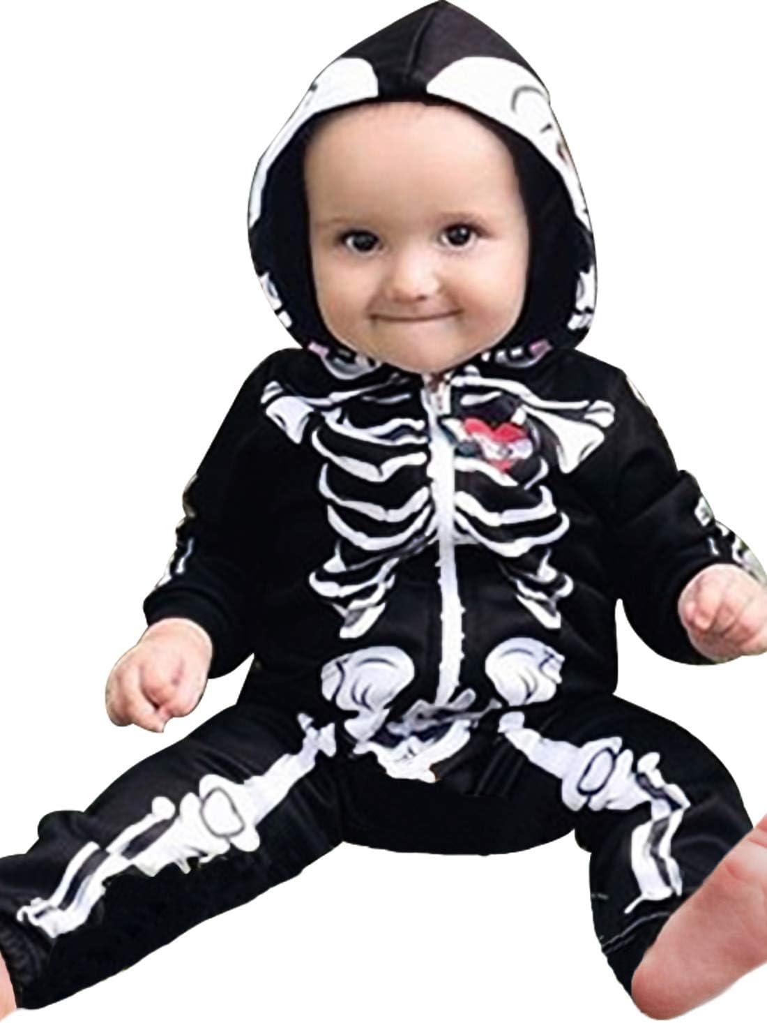 Baby Halloween Costumes Infants Romper Lion Skeleton Hoodie Jumpsuit Onesie Animal King Pajamas Outfit for 0-24M Toddler