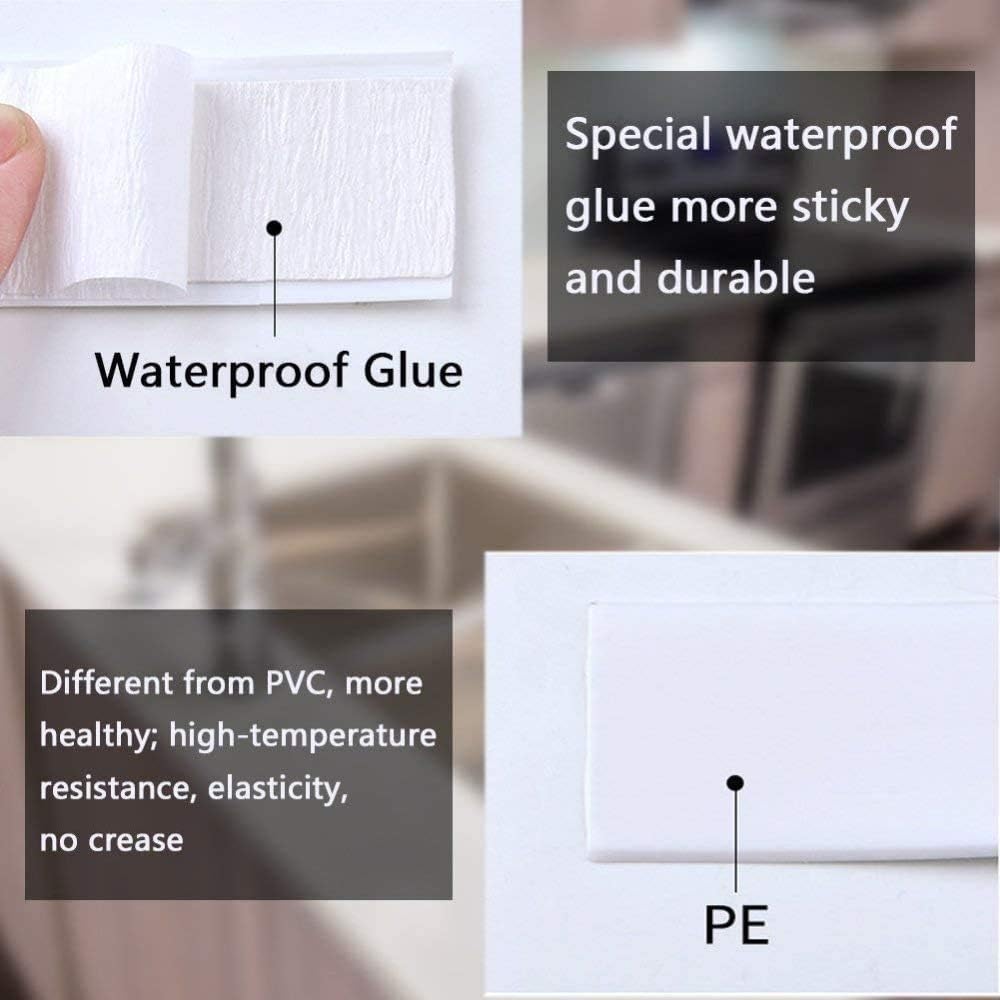 JEMESI Caulk Strip, PE Flexible Self Adhesive Tape Waterproof Sealing Tape Sealant Strip for Kitchen Bathroom, Bathtub - Image 5