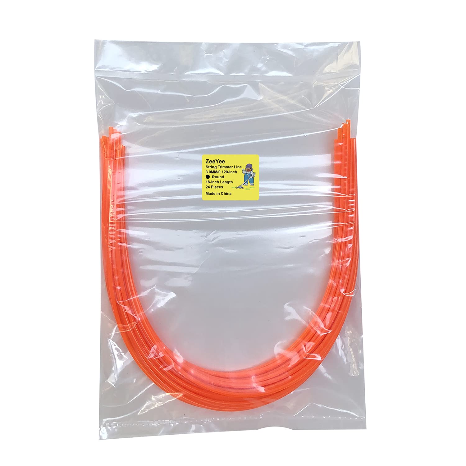 ZeeYee 24 Piece PreCut Round 3mm by 45.7cm Length String Trimmer Line
