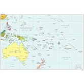 Wee Blue Coo Oceania 2012 Map Only Unframed Wall Art Print Poster Home Decor Premium