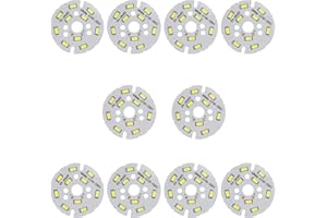 Othmro 10Pcs 6500K Aluminium Board Led Chip Bulb Lamp 5W 15-18V Bright Light 50mm Dia COB LED Chip for Replacing The Light Source Super Bright High Power or Floodlight