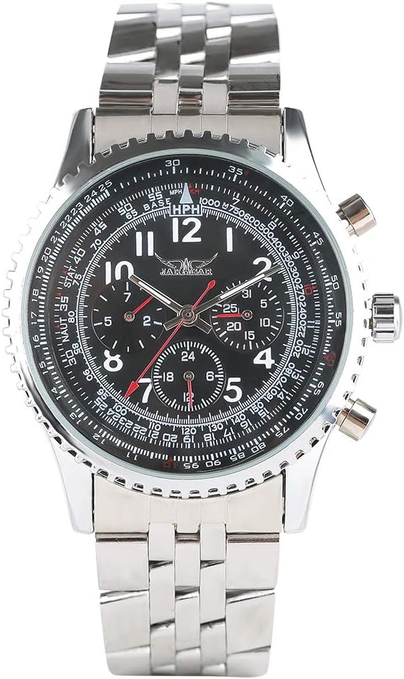 JARAGAR Watch, Mens Automatic Self Wind Stainless Steel Mechanical Wrist Watches, Watch for Men