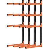 Olgsibb Lumber Storage Rack,Upgrade Folding Lumber Rack Wall Mount, Heavy Duty Metal 8 Level 32 Inch Wood Storage Rack for Garage Storage Organization