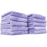 The Rag Company - The Eaglet 350 (10-Pack) Professional Korean 70/30 Blend; Super Plush Microfiber Detailing Towels; Perfect 