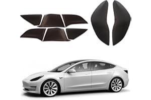 Qiosreui Rear Tail light Cover for Tesla Model 3/Y 2017-2023 Accessories, Blackout Tail Brake Light Guard Cover Bezels, Reverse Taillight Shell Shade, Smoked Rear Lamp Protector (HL & TL)