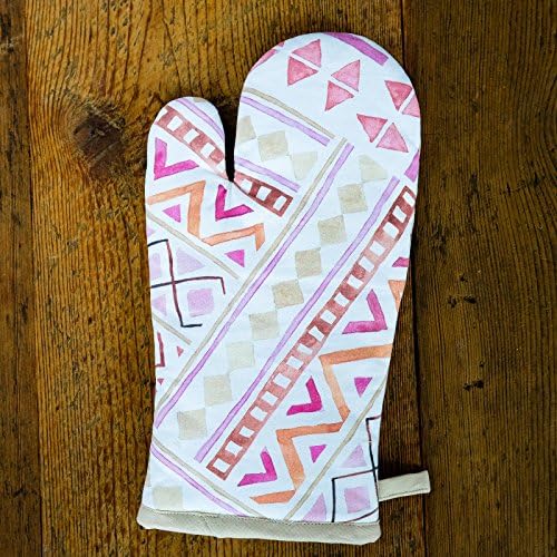 Vous Du Rivage -"CLEARANCE" - Géométrie - 100% Cotton Digitally Printed Watercolor Oven Mitt. 7.5-inch x 13-inch. Perfect gift. French Designs