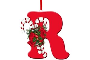 AYEBEAU 26 Letters Christmas Tree Decoration Pendant,Christmas Tree Ornaments Personalized DIY Christmas Ornaments Christmas Decoration Xmas Tree Hanging Decor (R)