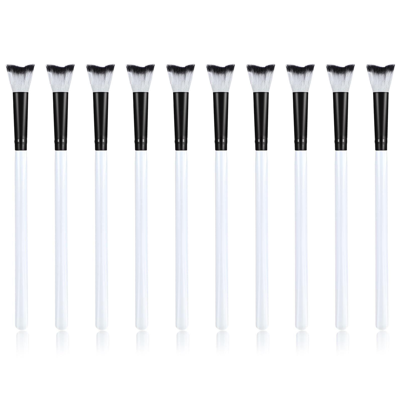 Photo 1 of 10Pcs Curved Fluffy Lash Cleaning Brush Set, Eyelash Extension Shampoo Cleanser, Professional Makeup Removal Wash Brushes for Home Salon Facial