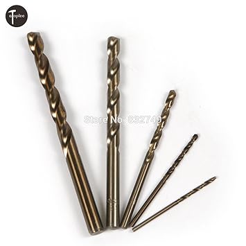 Generic 5 PCS Stainless Steel M35 Cobalt Drill Bit Set Straight Shank For Metalworking Drilling Tools