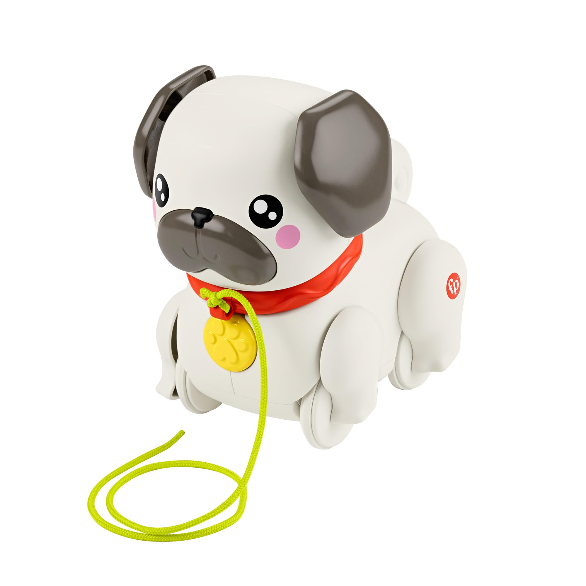 Fisher-Price Baby & Toddler Pull Toy FP Pets Walk-The-Pup-Pug with Motion & Sounds for Kids Ages 12+ Months, HTW94