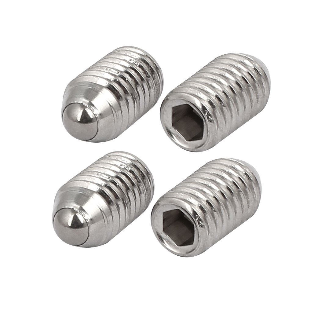 Sourcingmap M10x16mm 304 Stainless Steel Spring Hex Socket Ball Point Grub Set Screws 4pcs