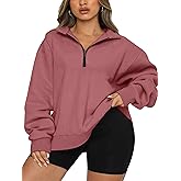 Chulianyouhuo Womens Plus Size Half Zip Pullover Long Sleeve Oversized Sweatshirt Drop Shoulder Hoodie Teen Girls Y2K Clothes