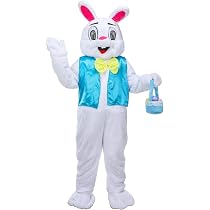 Amazon.com: Happy Easter Bunny Costume Adult Cartoon Plush Easter ...