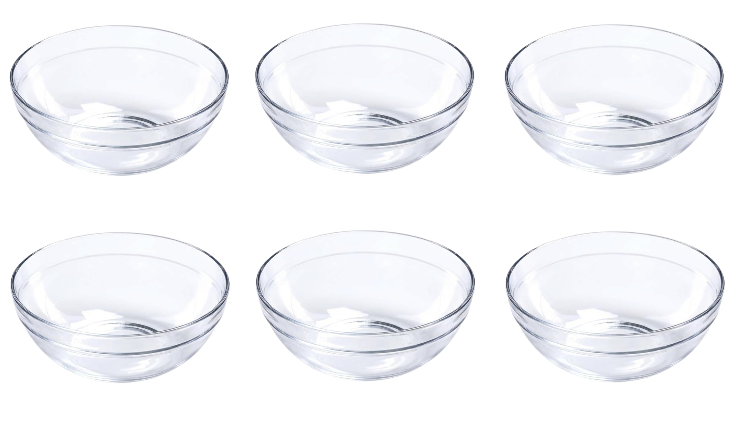 Provance 6 x glass bowls, diameter 9 cm, glass bowls, dip bowl, dessert bowl, tapas bowl, versatile for tapas, desserts and snacks, perfect serving bowls, modern and stackable
