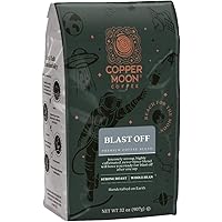 Copper Moon Blast Off Blend, Strong Roast Coffee, Whole Bean, 2 Pound , Blast Off, 2 Lb