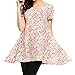 POGTMM Womens Summer V-Neck Short Sleeve Pocket Blouse Floral Print Swing Tunic Tops