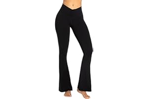 Sunzel Flare Leggings, Crossover Yoga Pants with Tummy Control, High-Waisted and Wide Leg
