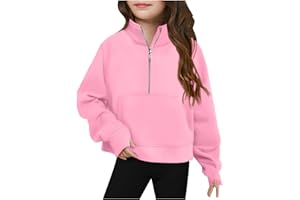 nhApmj Teen Girls Half Zipper Sweatshirts Lightweight Winter Warm Pullover Thumb Hole Long Sleeve Casual Sweaters Cute Tops