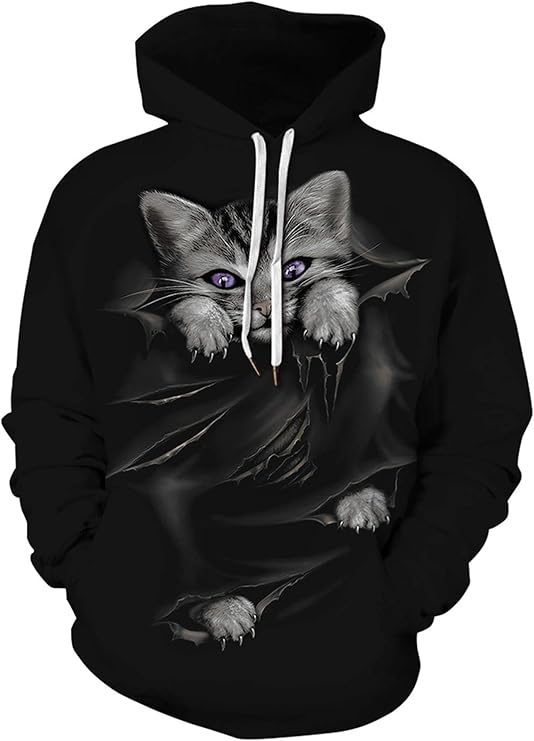 Amazon.com: Madger Couples and Personal 3D Graphic Sweatshirts, Drawstring Long Sleeve Hooded 