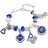 HUSURU Society 1920 Soror Dove Zeta Sorority Bracelets Greek Charms Beaded Bangles For My Sisterhood Members Gifts Adjust For Wrist