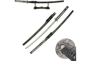 MASTER USA - Hand Carved Katana Sword with Samurai Bushido Code on Scabbard, 1045 Steel, 41.5 Inches Overall, Includes Display Stand