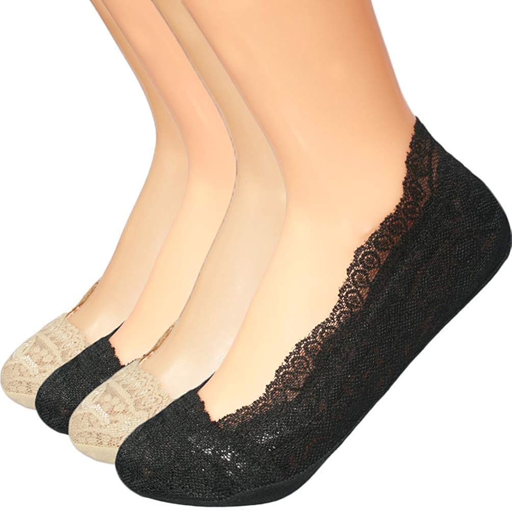 PinKit Women's/Girl's AntiSkid Lace No Show Socks/Socks Liner/Foot