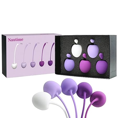 Nautime Kegel Ball Kugel Set Beckenbodentrainer Silikon Beckenbodentrainingsset in 5 BeckenbodenTrainings Kit Verbesserung de