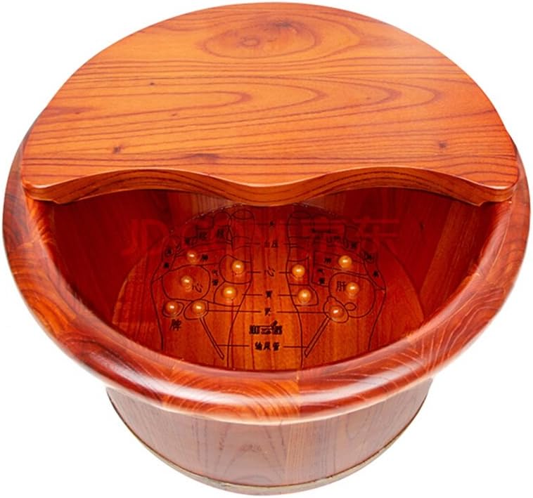 Foot tub 25cm high wood massage bilateral bucket with lid Home Foot Spa Beauty Foot Bath Footbath