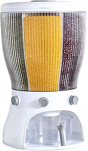 Airtight Cereal Rice Dispensers Food Storage Container, Rotating Sealed Rice Bucket Household Grain Storage Box Kitchen Storage Tank for Cereal, Rice, Candy, Coffee Bean, Grain