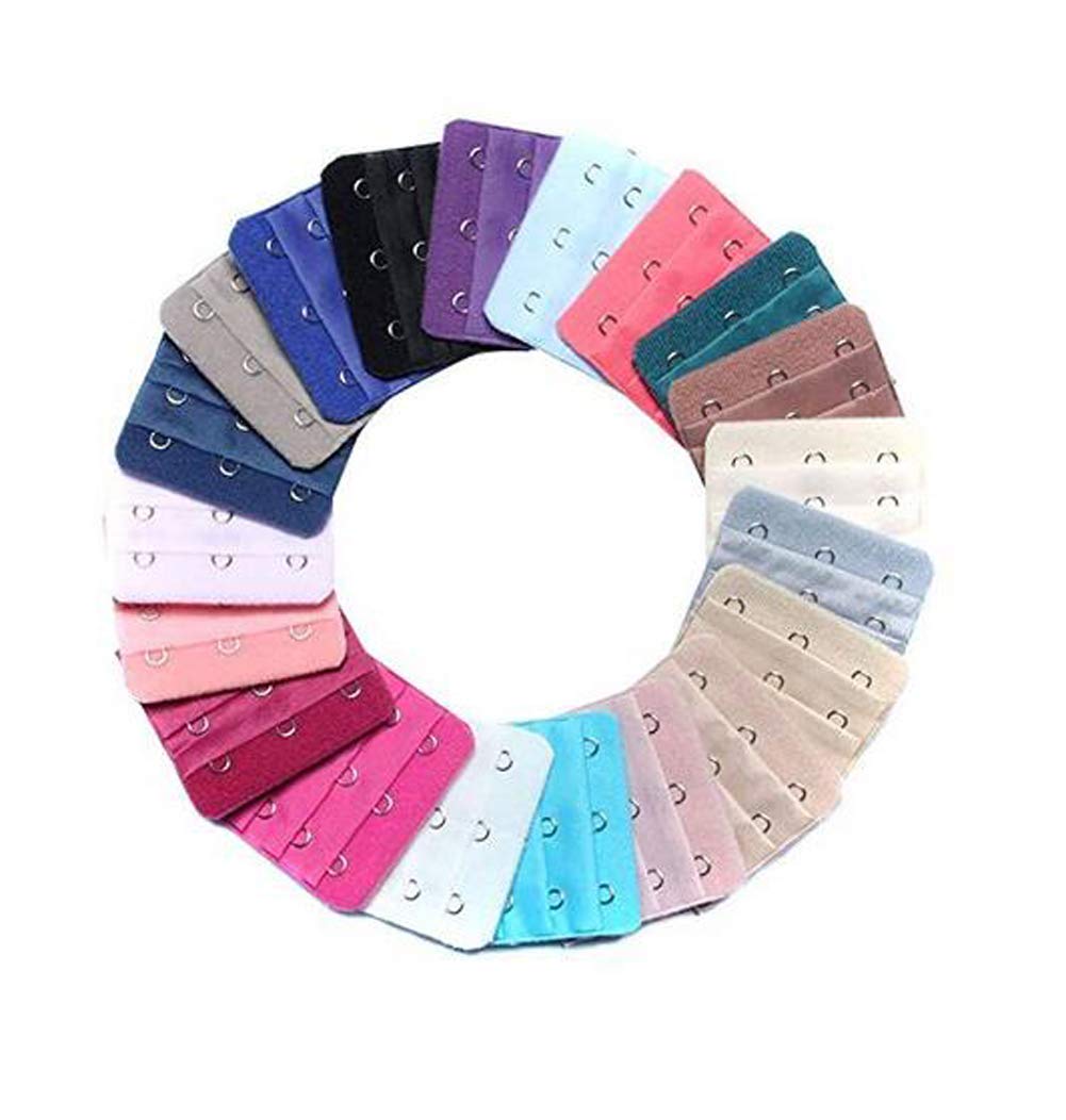 Bra Extender 22 pcs Women Ladies Assorted Colors 3Hook 3 Rows Spacing