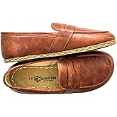 Grounding Shoes For Women, Barefoot Leather Shoes,Earthing With Copper Rivet, Wide Toe Box, Minimalistic Shoes, Gifts For Him | Crazy Brown