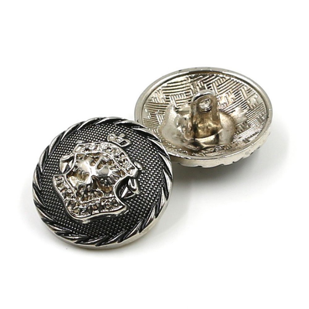 10PCS Clothes Buttons - Fashion Sewing Button Round Shaped Metal Button Set for Men Women Blazer, Coat, Uniform, Shirt, Suit and Jacket (Silver, 20mm)