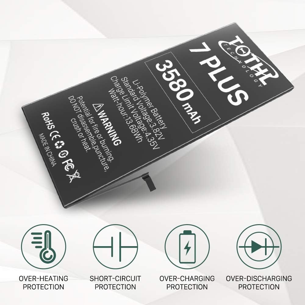 Battery Replacement for iPhone 7 Plus, 3580mAh New 0 Cycle High Capacity Only A1661/A1784/A1785 Li-ion Batteries with Professional Repair Tools Kits: Home Audio & Theater