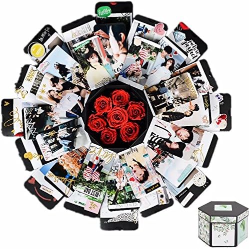 Onlygiftsu Love Explosion Gift Box DIY Photo Album with 15 Funny Cards,18 Kinds of DIY Accessories Kit Birthday 100% Handmade With Craft Paper