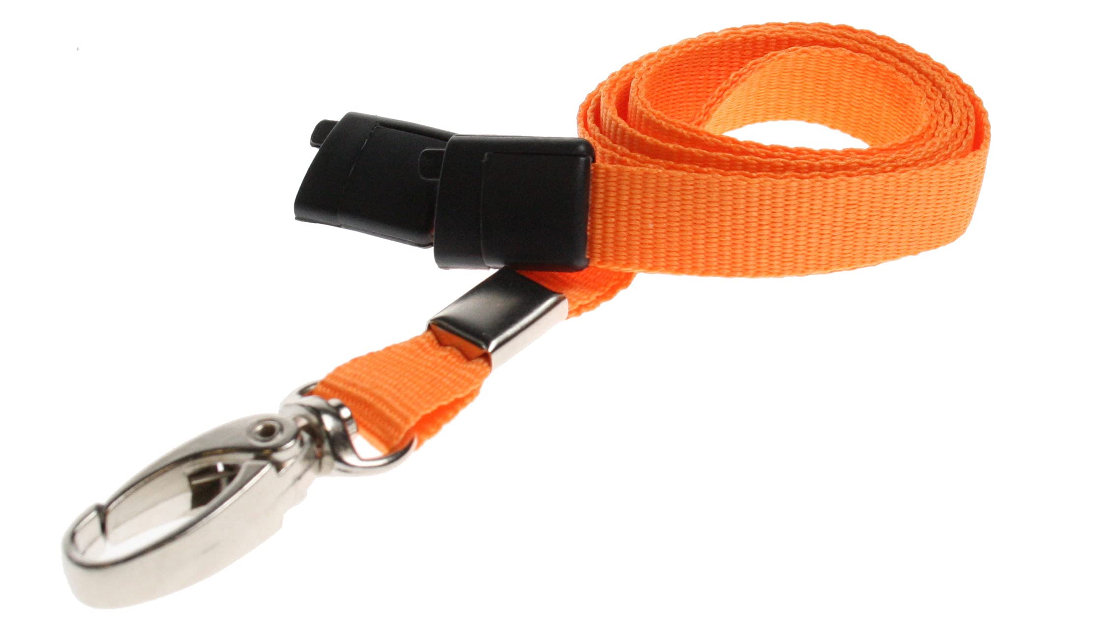 PCL Media ltd® 10 x Breakaway Safety Lanyard Neck Strap Swivel Metal Clip for Id Card Holder - Pull Quick Release Design Lanyards Bulk 10pcs (Orange)