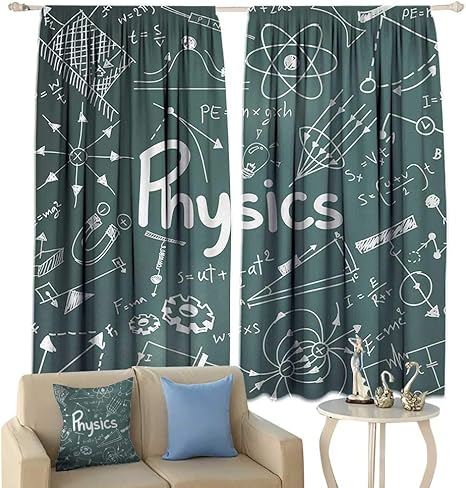 Hobeauty Doodle Window Curtain Fabric Physics Science Education