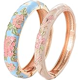 UJOY Cloisonne Bangles Gorgeous National Floral Panda Set Enameled Plated Handcrafted Bracelets Jewelry Gifts 55C43