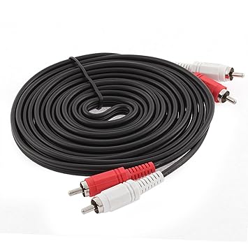 Generic 2-RCA Male Adpater Audio Video DVD HDTV Component Cable Black 3.5mm 10 Ft