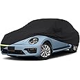 YIXIN Waterproof Car Covers for 1998-2024 Volkswagen New Beetle 190T Covers Customer Fit 100% Waterproof Windproof Strap & Double Door Zipper Up to 170” L (Black)