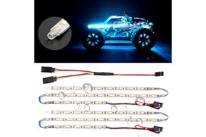 elechawk Waterproof LED Light Strips for RC Cars Trucks Airplanes Boats Drones Fixed Wing AR Wing Model Underglow Light (Ice Blue)