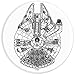 Star Wars Millennium Falcon Line Art Sketch PopSockets Standard PopGrip
