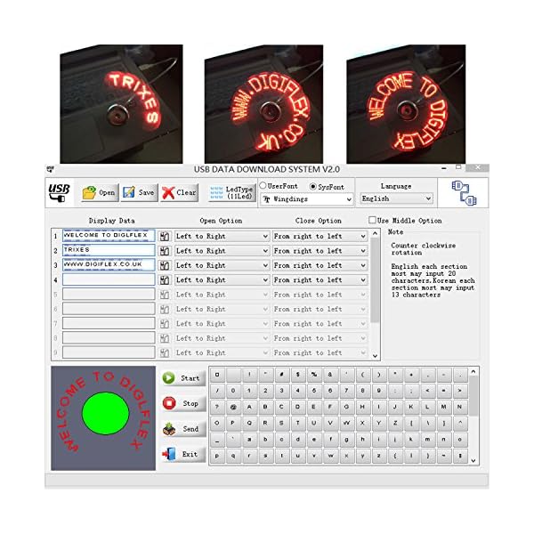 TRIXES-LED-Programmable-Flexible-Fan-USB-Connection-for-Laptop-or-Desktop-Computers TRIXES LED Programmable Flexible Fan - USB Connection for Laptop or Desktop Computers