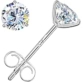 Leejory Moissanite Earrings for Men Women, 0.6ct-4ct D Color VVS1 Clarity Round Cut Moissanite Stud Earrings White Gold 925 Sterling Silver Stud Earring Gifts Birthday Anniversary Valentine's Day