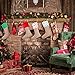 SATINIOR 6 Pieces Christmas Burlap Stockings Xmas Hanging Stockings Decorative Stocking Holders for Christmas Decor