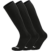 Over the Calf Work Socks for Men and Women 9-11 10-13 13-15 Moisture Wicking Tall Cushioned Knee High Boot Socks 6-pack