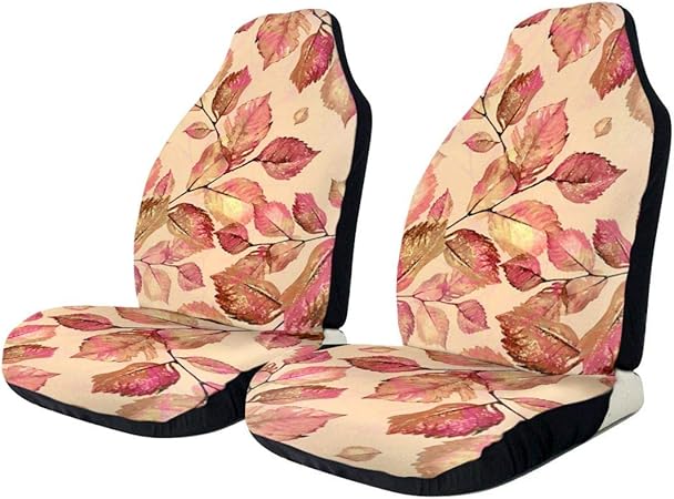 Amazon シートカバー カーシートカバー 水彩 明るいピンク 葉 防塵 汚れ防止 バケットシート おしゃれ 軽自動車 普通車 Suv 前席適用 滑り止め ポケット付き汎用 車用 カー用品 シート保護 車 バイク 車 バイク