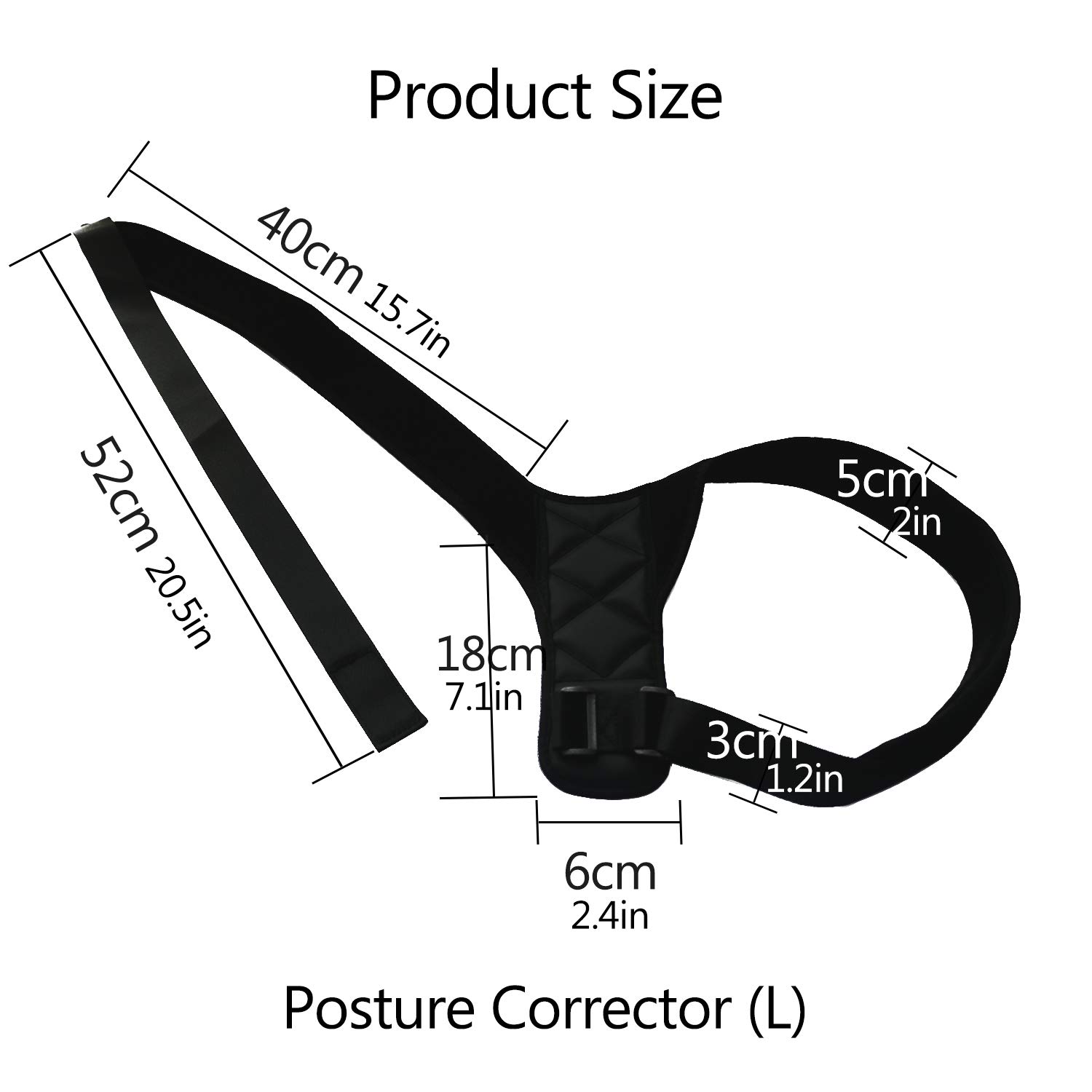 Posture Corrector for Men Women, Back Neck Brace Belts Under Clothes, Adjustable Back Shoulder Support for Back Pain Relief (L)