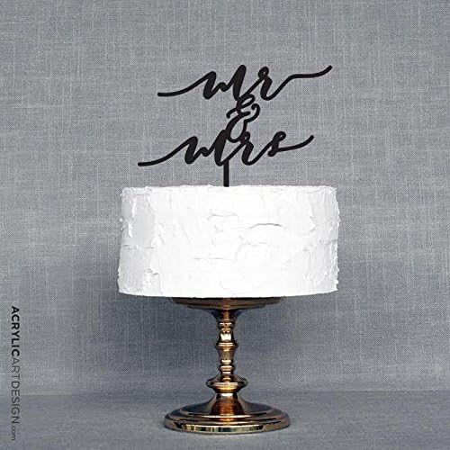 Mr.&amp;Mrs.Calligraphy Cake Topper