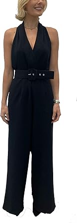 plunge halter jumpsuit